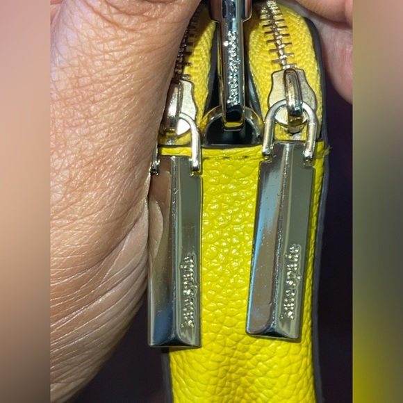 Kate Spade Taylor Double Zip Crossbody Handbag yellow EUC golden hour summer - Picture 13 of 14